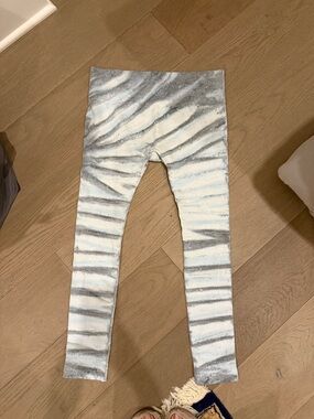 Wildfox White & Gray Striped Leggings Tights XL